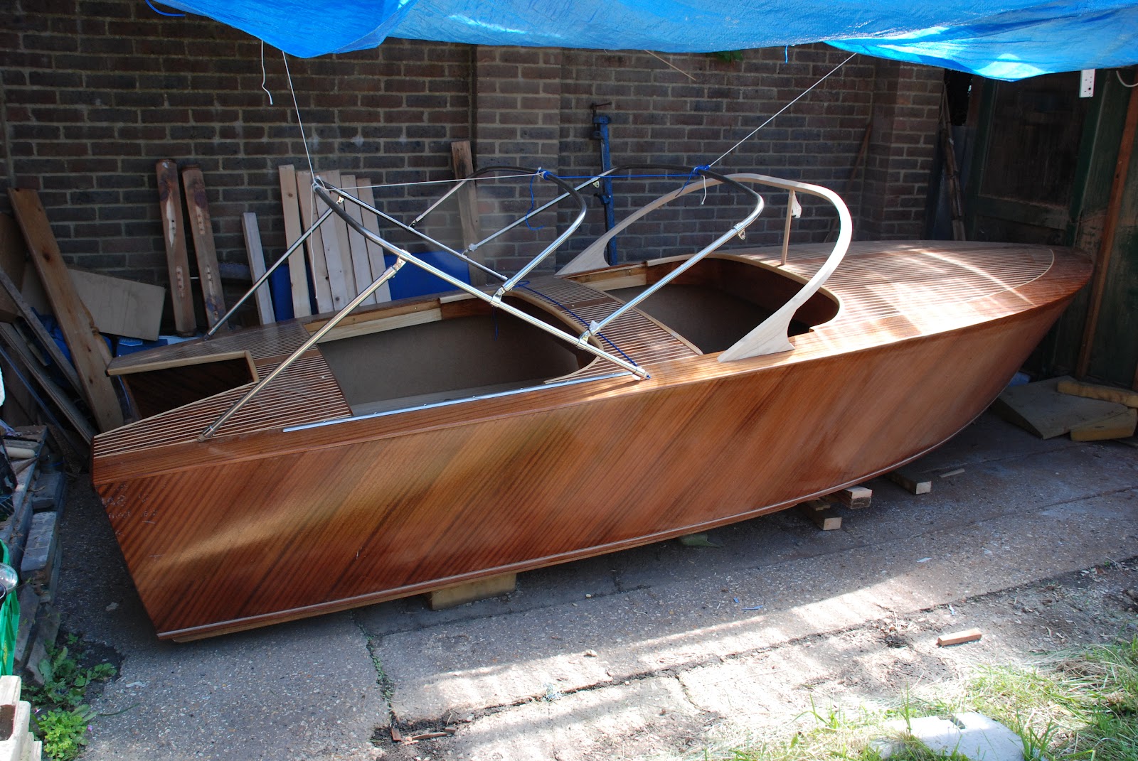 my wooden speed boat build Canopy Frame