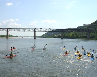 Canoagem na barragem de Abrantes