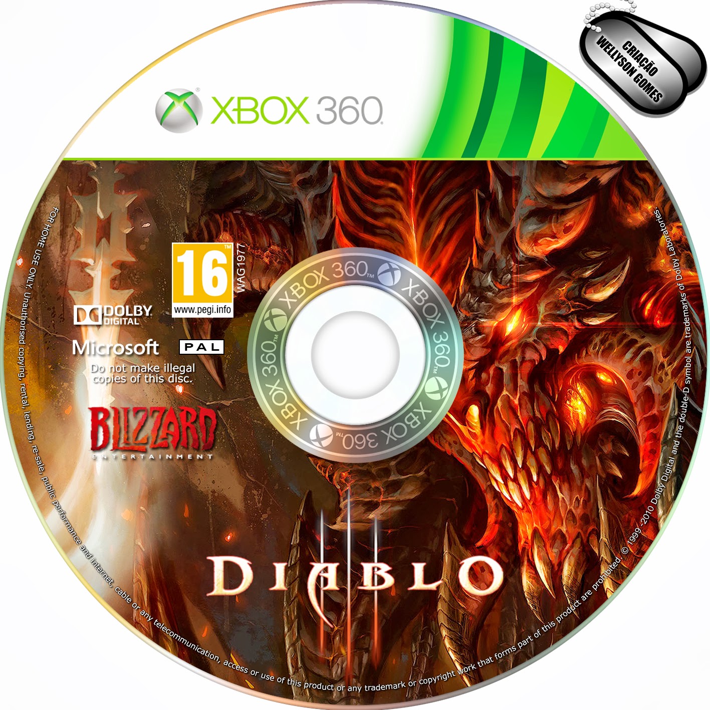 Diablo 3 Xbox 360 Capa Jogo Capas de DVDs Capas de Filmes e Capas de CDs