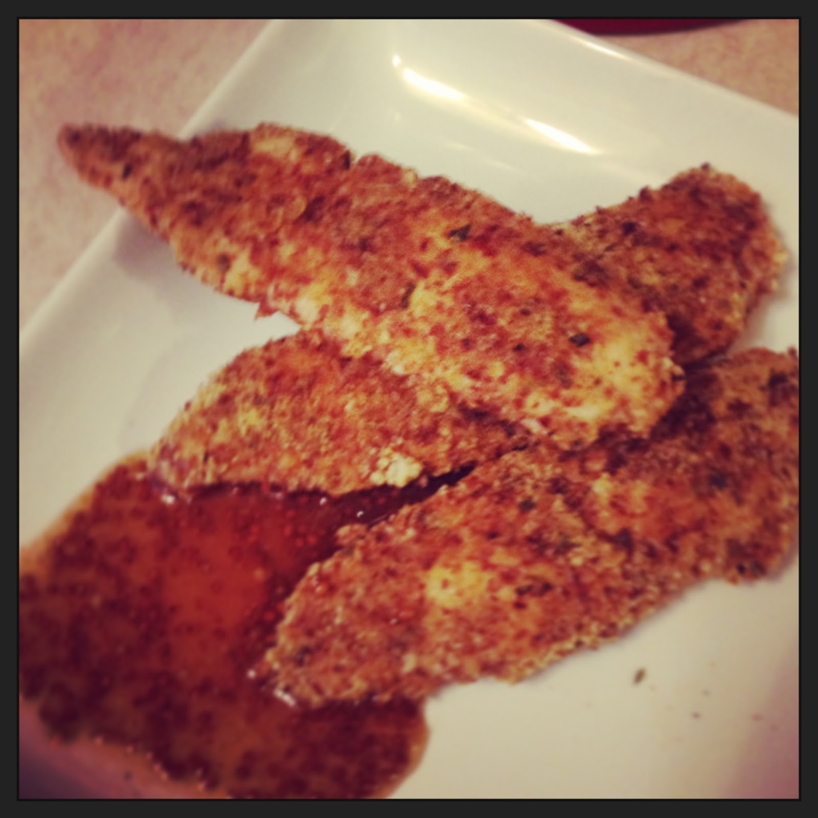 Spoons Full of Almond Butter Smokey Paprika Chicken Strips and Honey