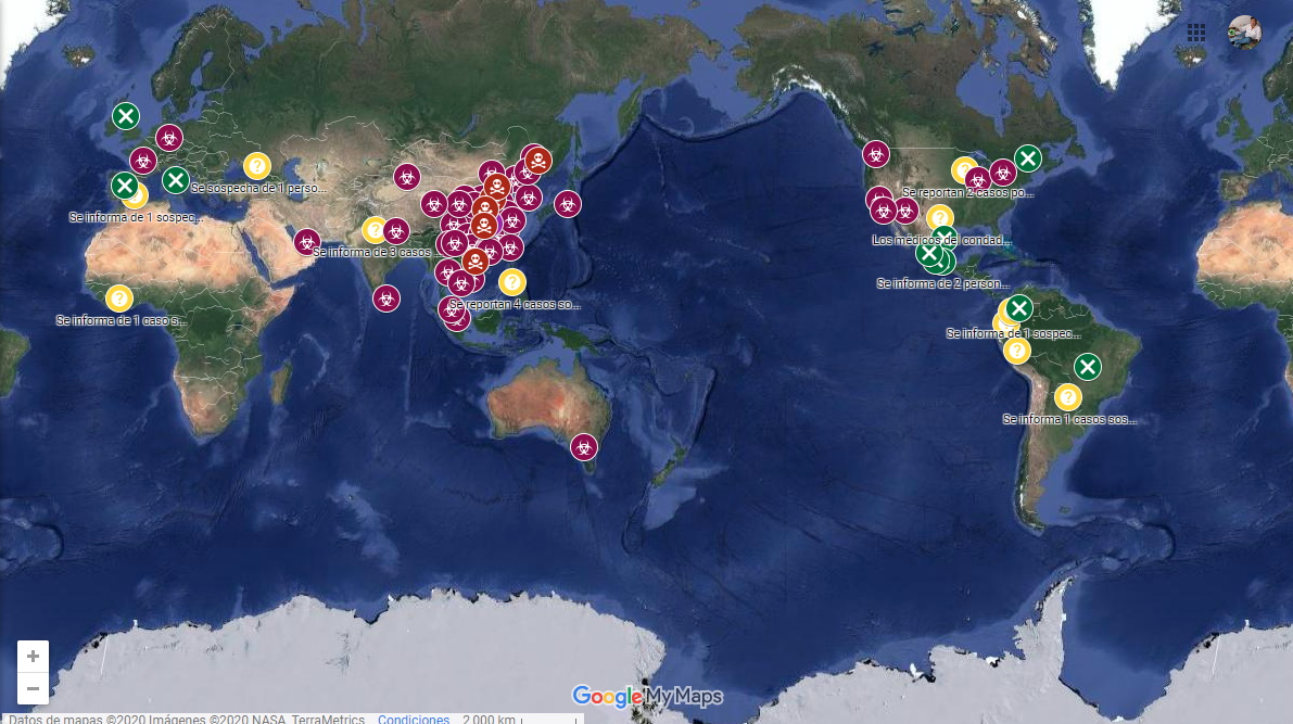 MAPA INTERACTIVO DEL CORONAVIRUS EN EL PLANETA Y SITUACIÓN GLOBAL MUNDIAL