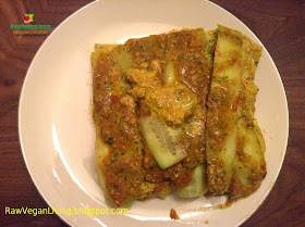 raw vegan lasagna on plate