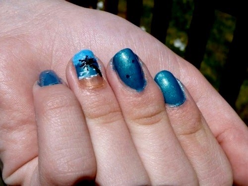 pinterest summer blue nail design