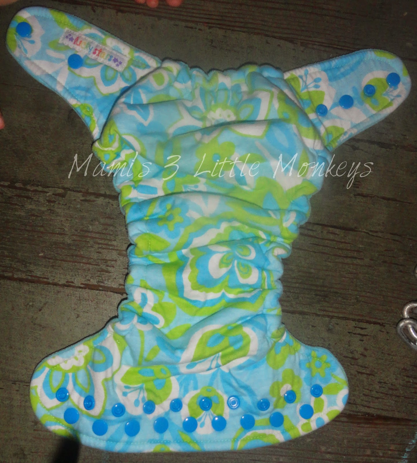 Mami's 3 Little Monkeys Lucky Stars Diapers Blue HawaiiInspired