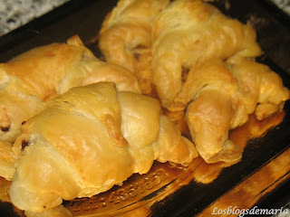 Croissant de hojaldre relleno de nutella