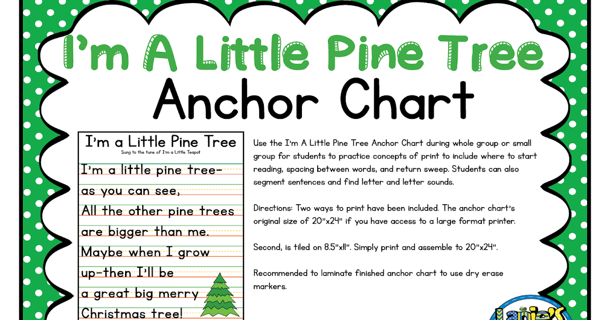 Lanie's Little Learners I’m a Little Pine Tree Anchor Chart (Christmas