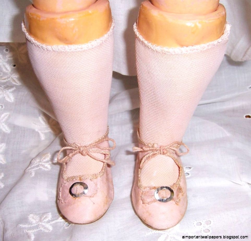 German 3quot Pink Cloth Doll Shoes amp Vintage Pink Stockings German 3quot Pink Cloth Doll Shoes amp Vintage Pink Stockings