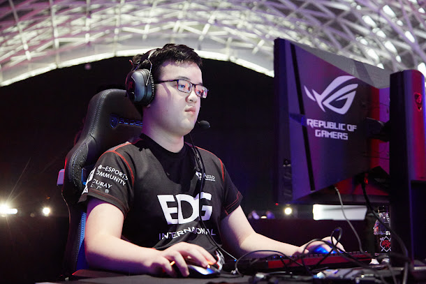 中國戰隊EDG上路選手「audi」趙奧迪。 中國戰隊EDG上路選手「audi」趙奧迪。