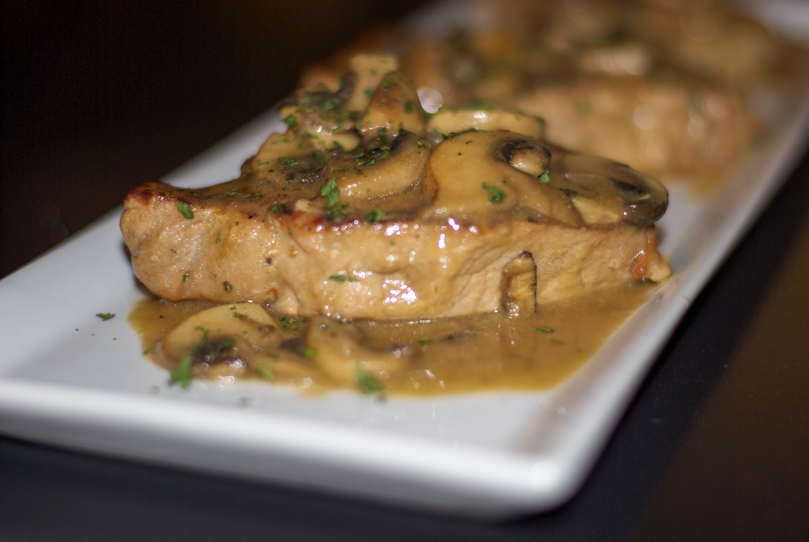 Carrie's Experimental Kitchen Dijon Mushroom Pan Seared Pork