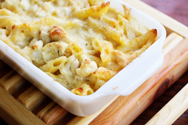roasted cauliflower and chicken mac & cheese Sweet Anna's