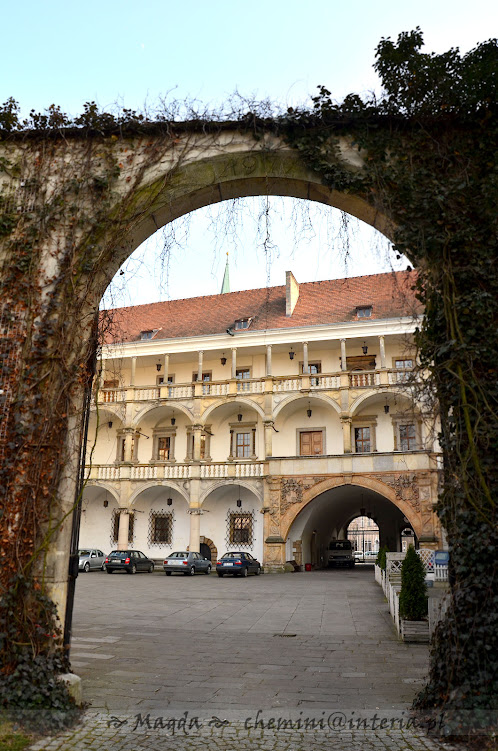 zamek książąt brzeskich- wejście od strony parku