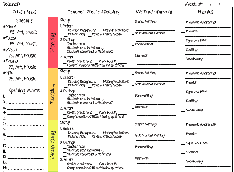A Teacher's Plan: Two new lesson plan templates.