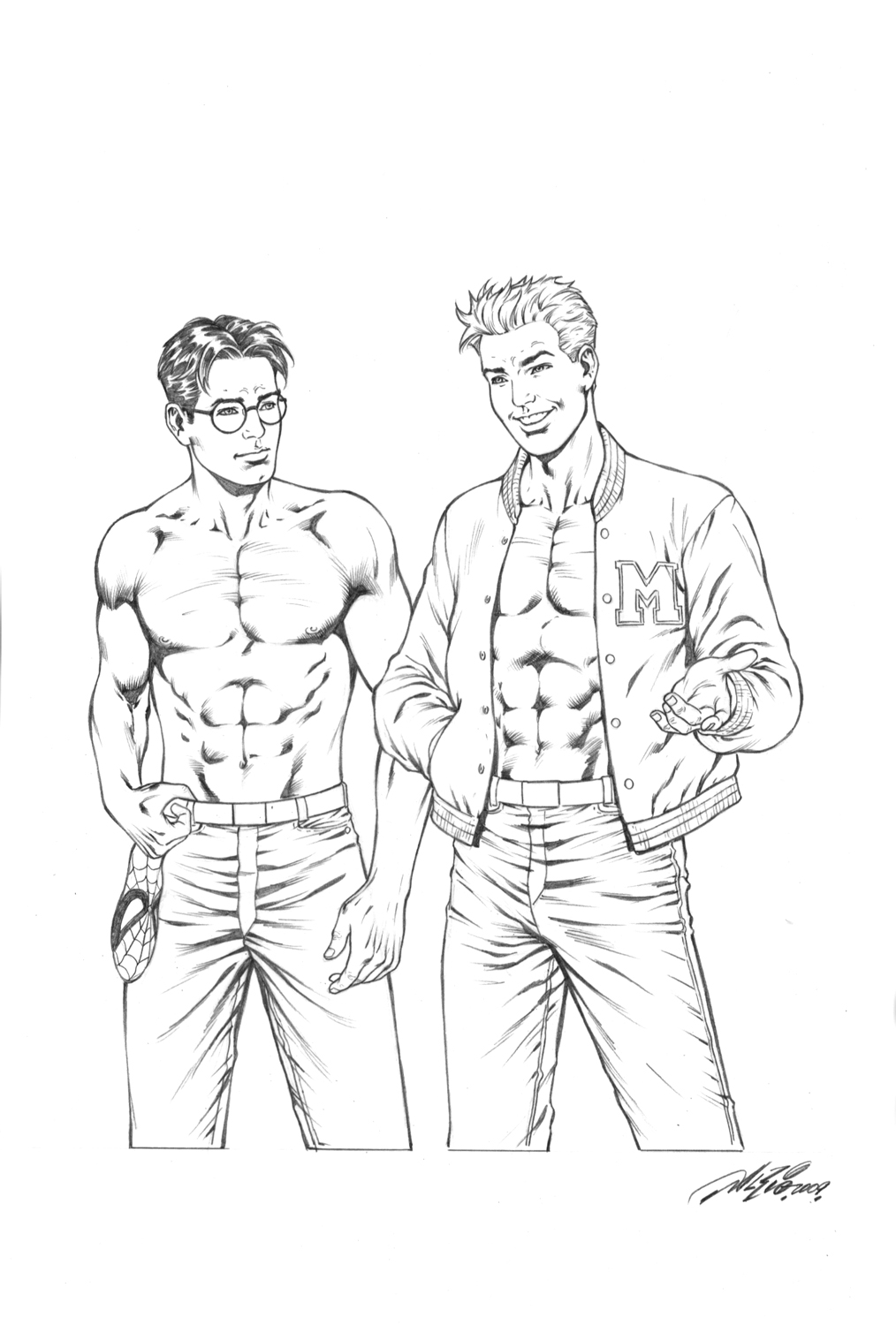 Shirtless Peter Parker & Flash Thompson
