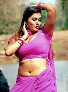Namitha navel photos in a pink saree