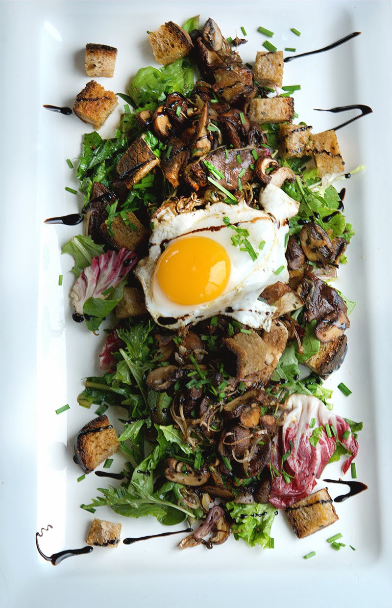 Wild Greens and Sardines : Roasted Mushroom Salad