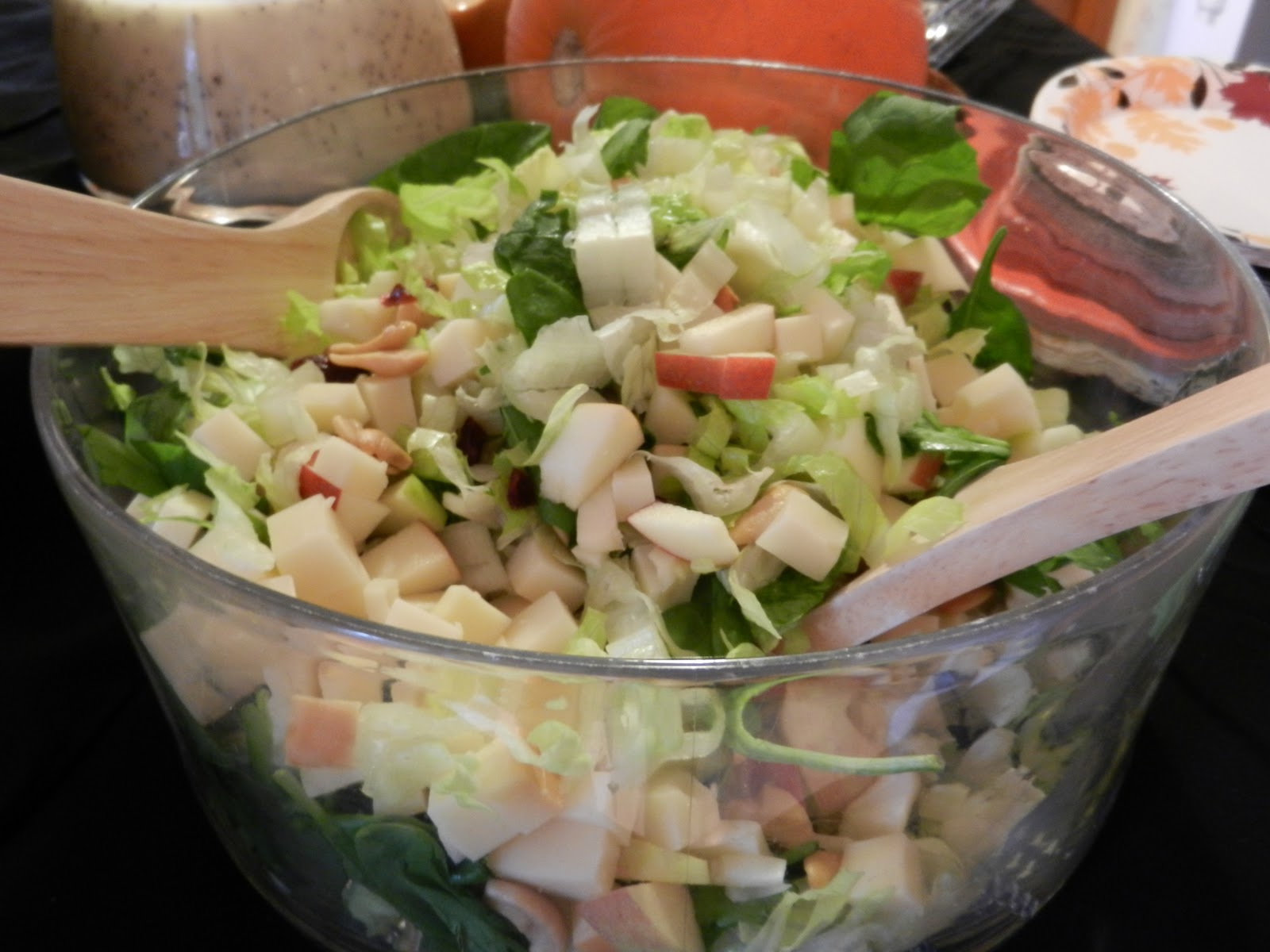 Fanksgiving Apple Cashew Salad with Poppy Seed Dressing