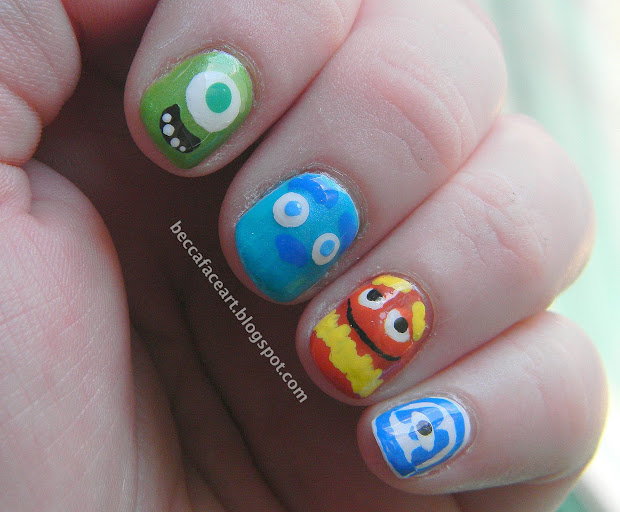 becca face nail art monsters university