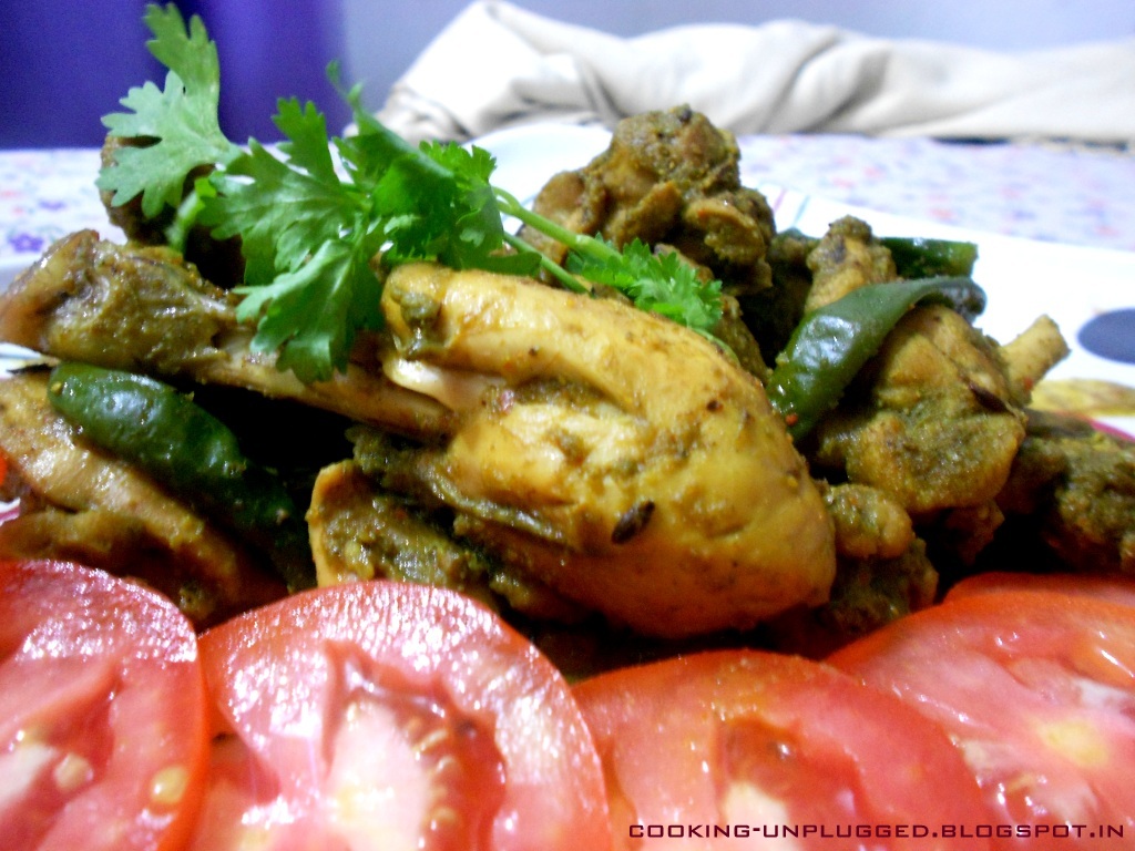 Flavors from my kitchen ! Green Chili Chicken