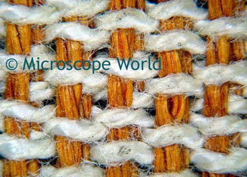 fabric under stereo microscope