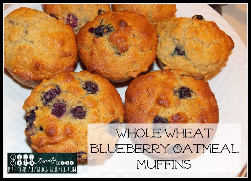 Blue Eyed Beauty Blog Whole Wheat Blueberry Oatmeal Muffins