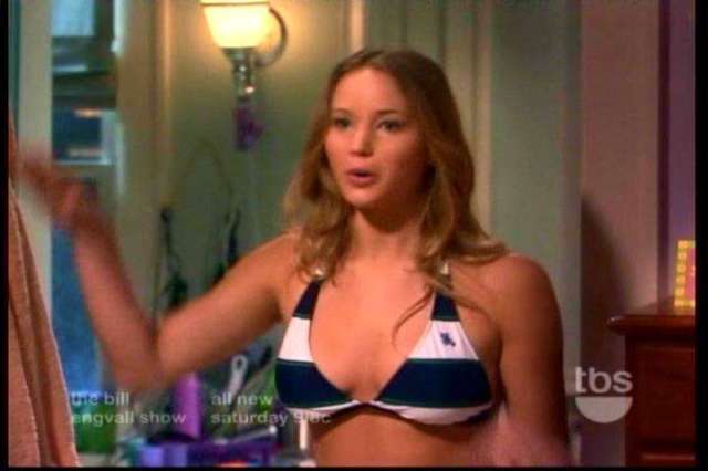 Jennifer lawrence hot bikini in front of the mirror on the bill engvall show