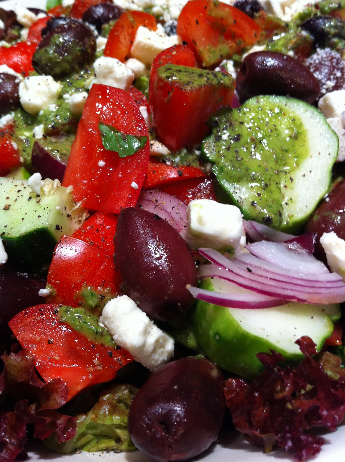 Cooking The Amazing GREEK SALAD with GREEK DRESSING