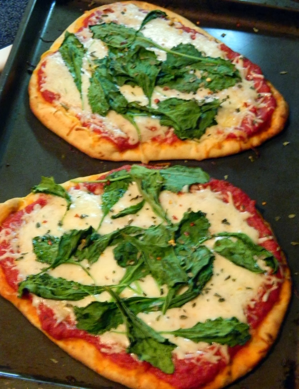 Bakerella's Kitchen Garlic Kale Naan Pizza