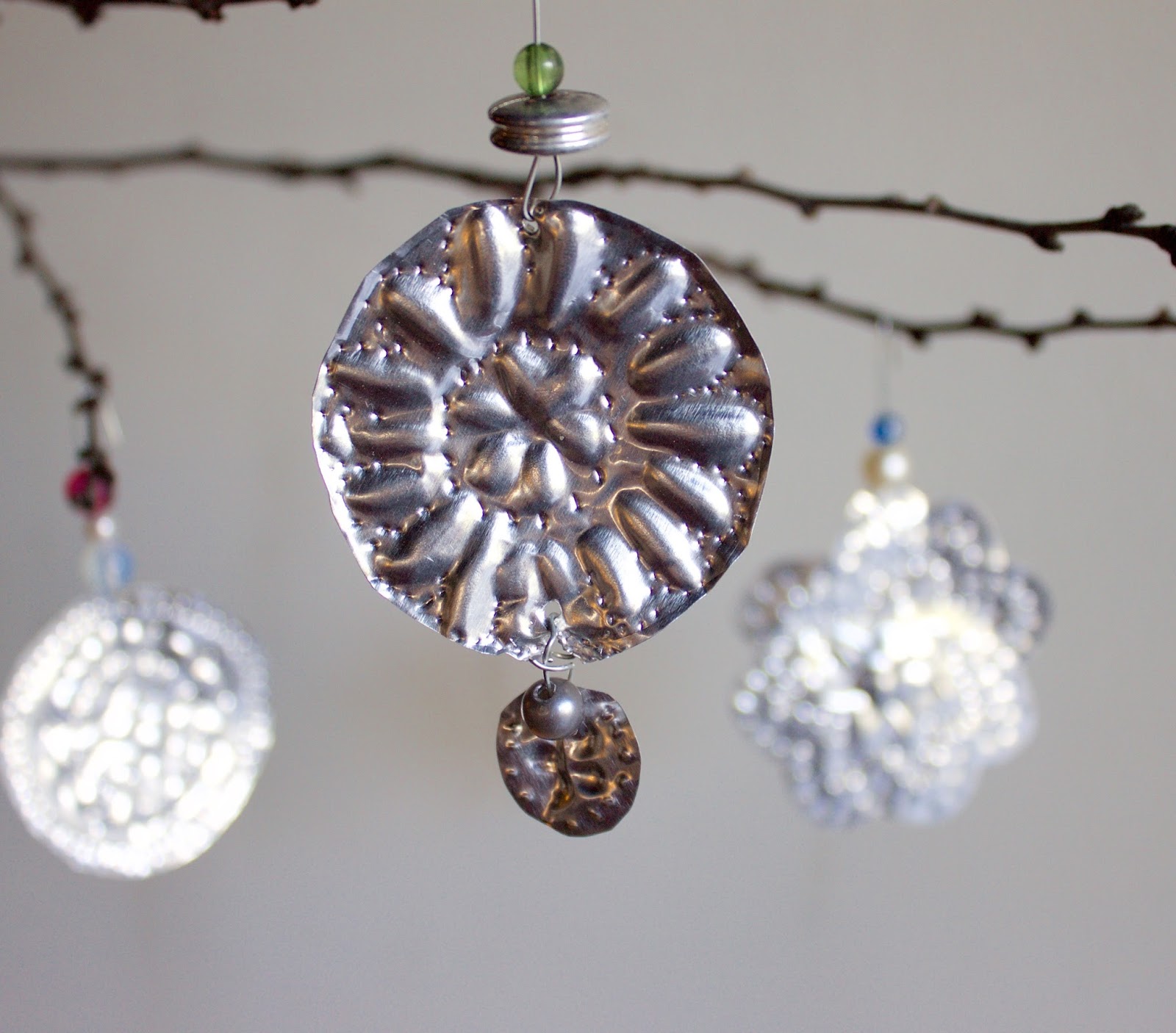 Purple Twig Tin Ornaments