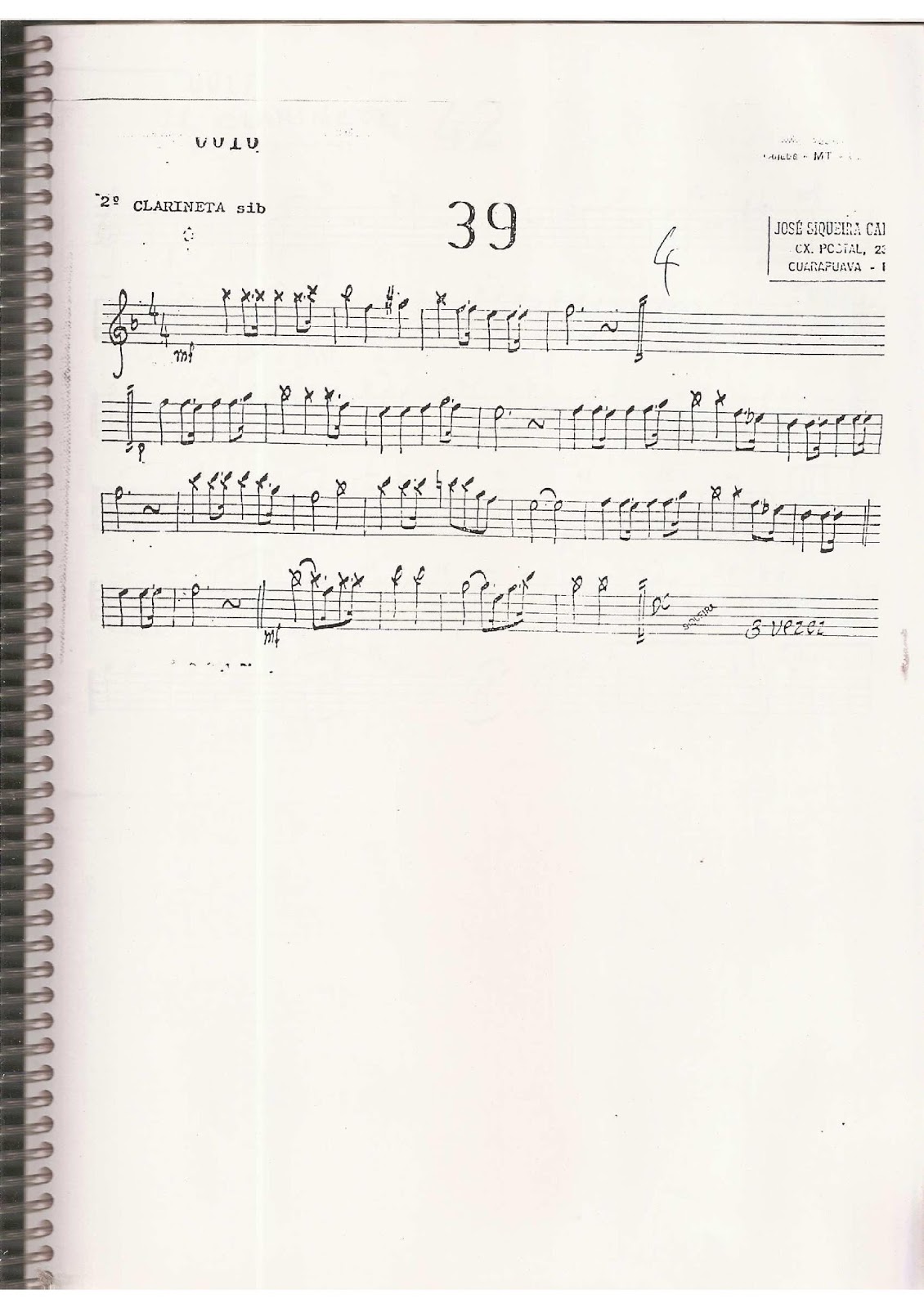 PARTITURAS PARA BANDA DE MÚSICA EVANGÉLICA. HINO 39 HARPA CRISTÃ