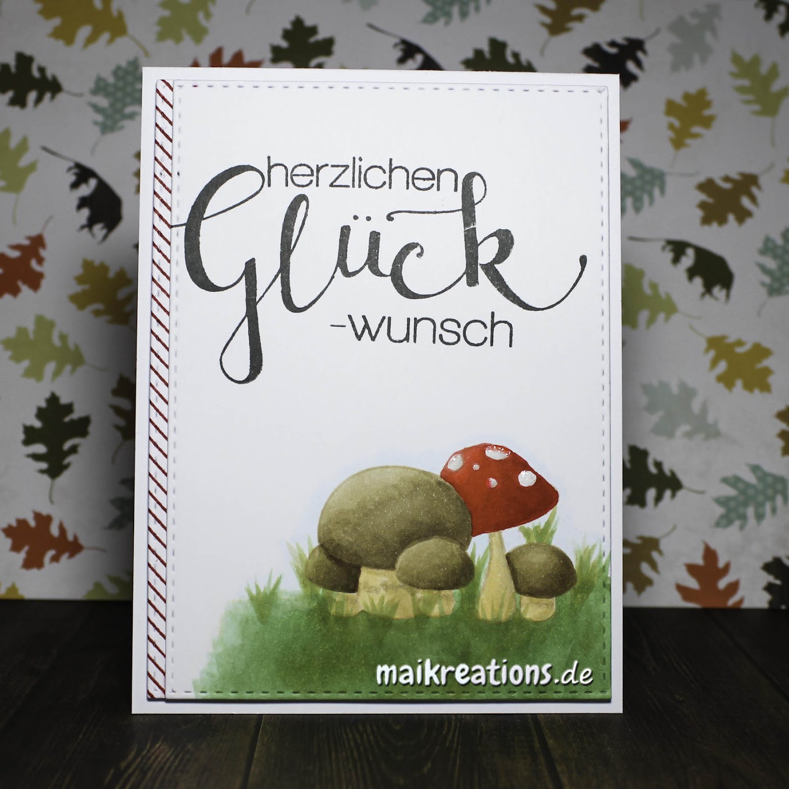 maikreations Geburtstagskarte mit Pilzen / mushroom birthday card