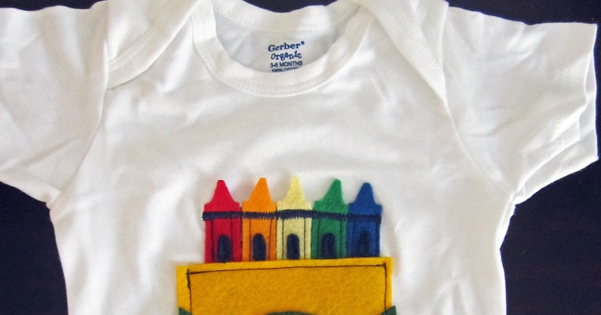 Just Bunch Tutorial Box of Crayons Applique Onesie