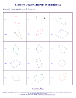 3. Free worksheets for classifying triangles and quadrilaterals