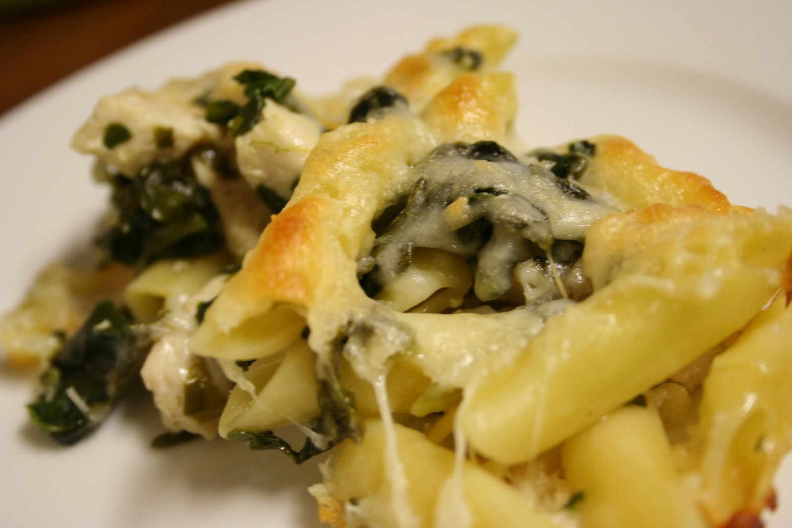 Mom's Baked Chicken and Spinach Pasta
