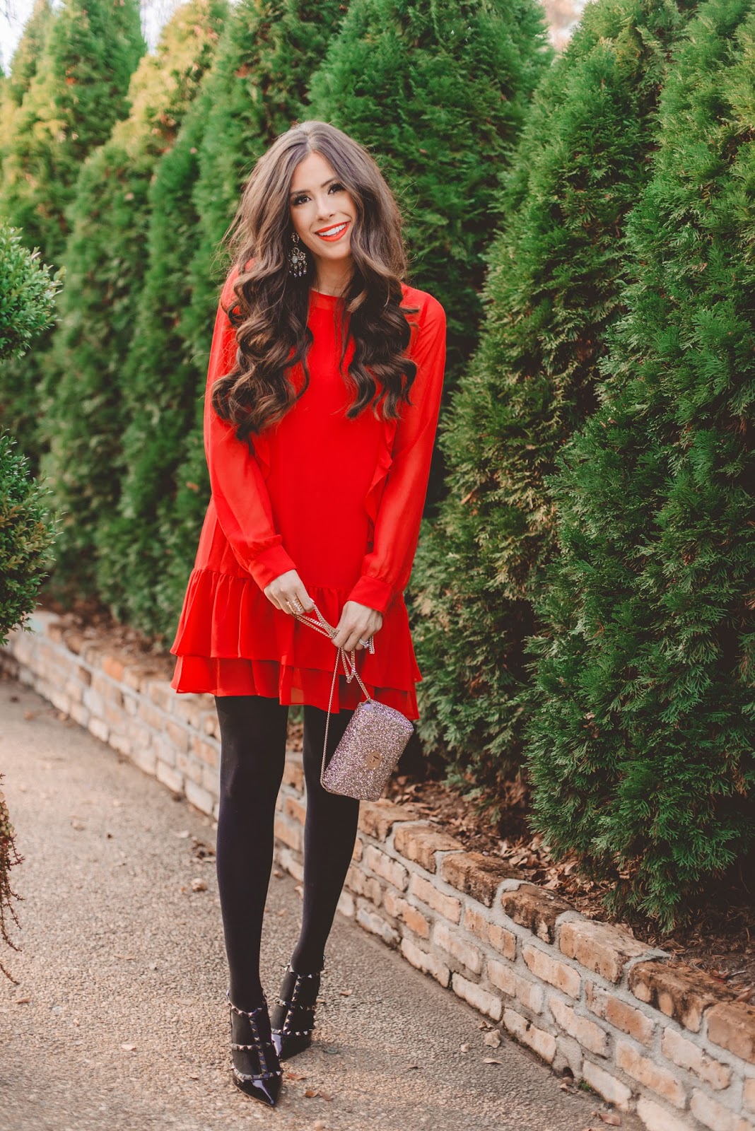 Red Dress Tights With Dress And Boots Red Dress With Black Tights