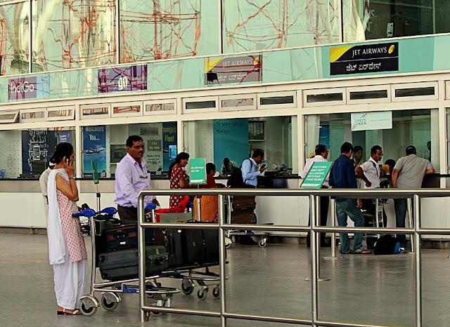 airline check-in counters at Bangalore airport