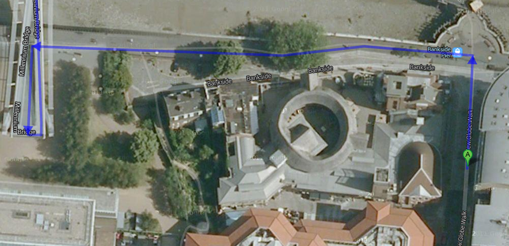 Walking Map to Shakespeare's Globe Theater Walking Map to Shakespeare's Globe Theater