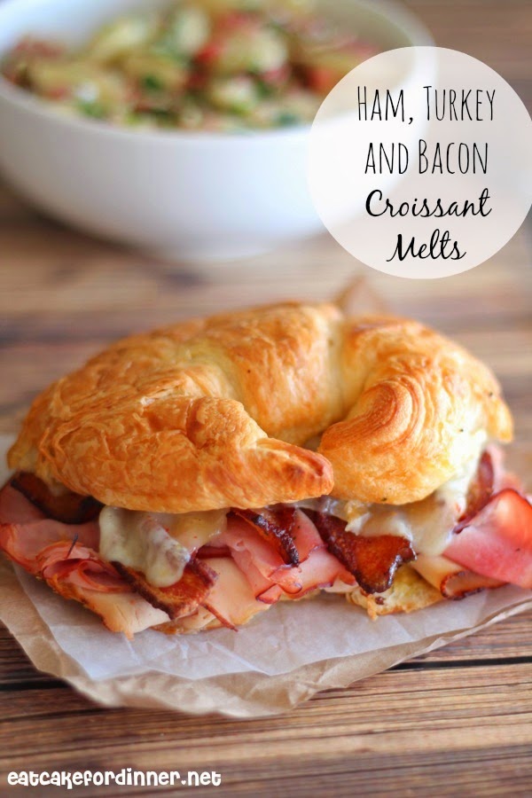 Eat Cake For Dinner Ham, Turkey and Bacon Croissant Melts