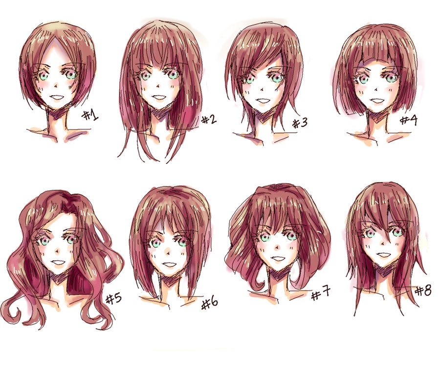 Como desenhar cabelo feminino anime - Como desenhar