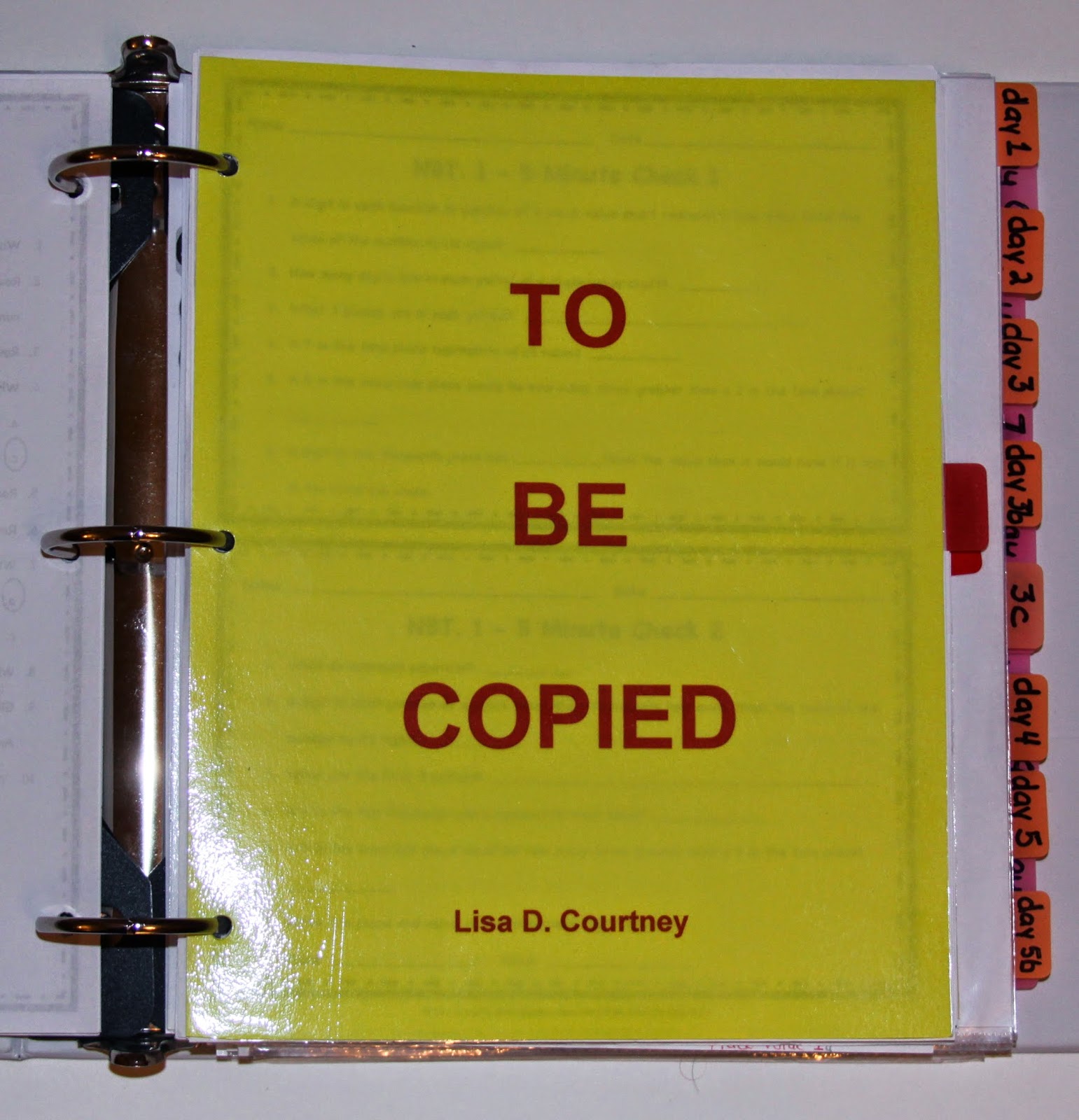 Mrs. C's Classroom Lesson Plan Notebook Organization