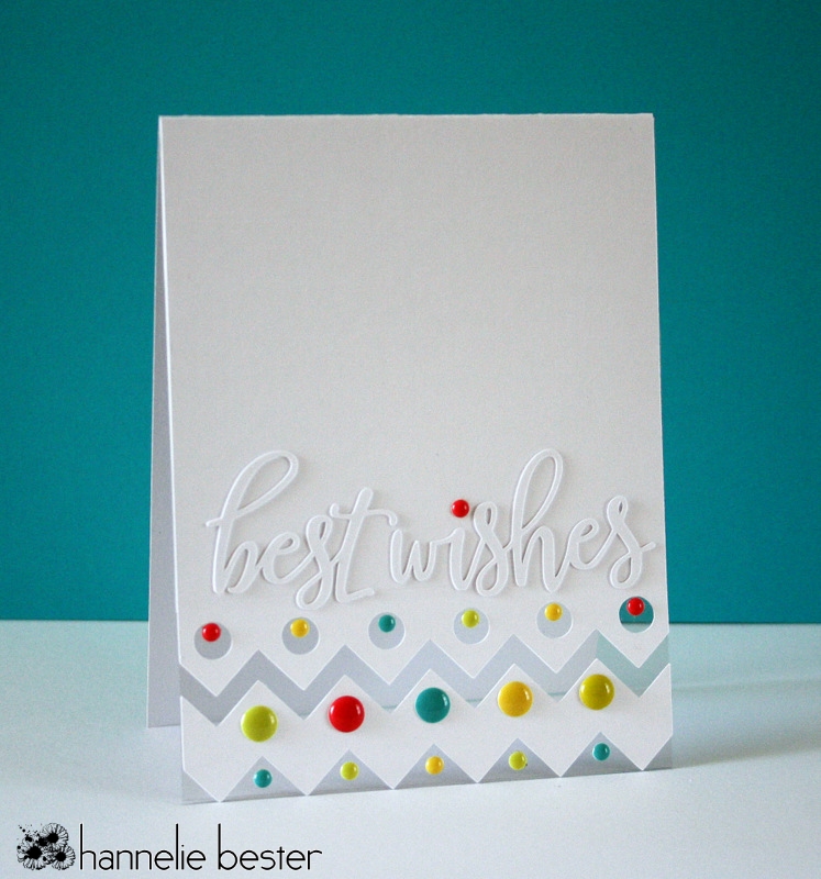 Dots and chevrons best wishes card
