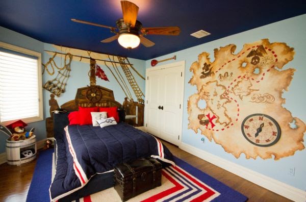 Dormitorio temático de piratas - Ideas para decorar dormitorios