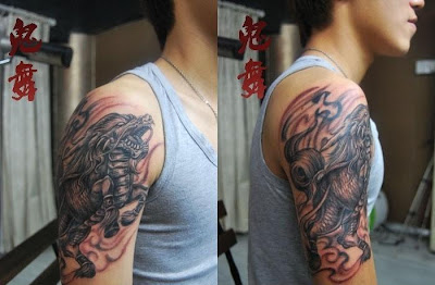 Qilin tattoo design on the arm Qilin tattoo design on the arm