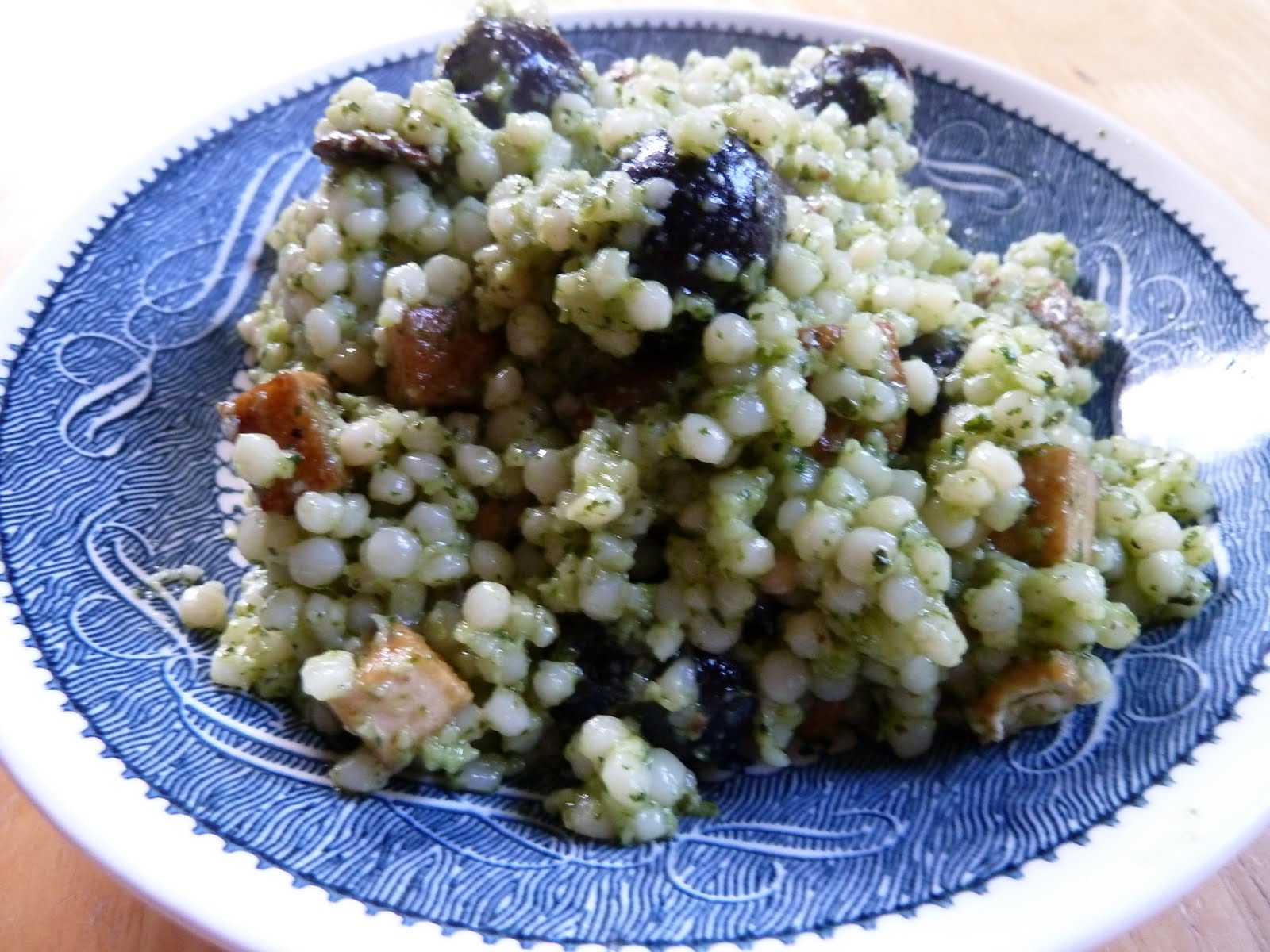 Urban Farmgirl Pesto Israeli Couscous with BalsamicGlazed Tofu