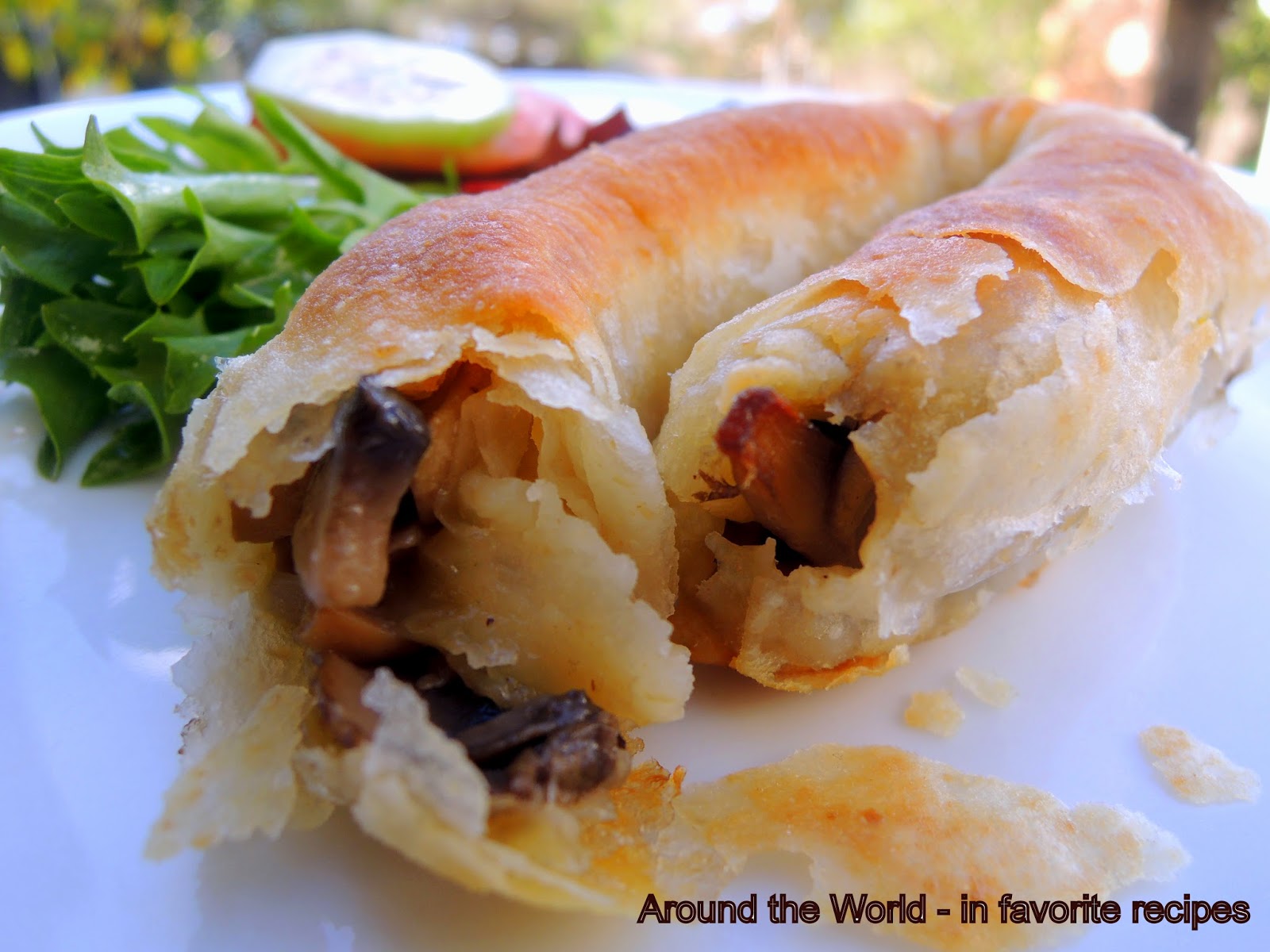 Around the World in favorite recipes Bosnian Mushroom 'Pita'