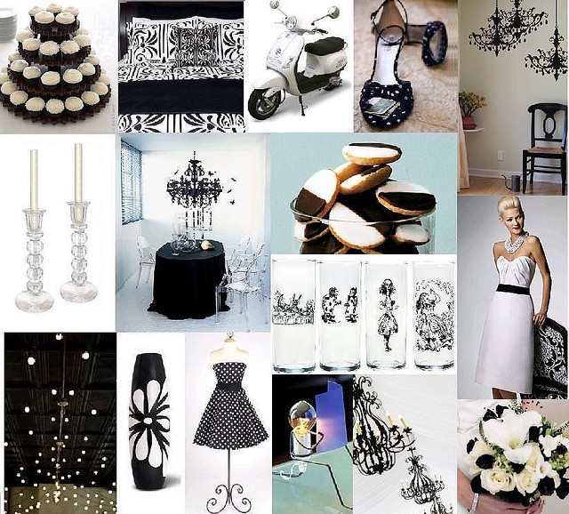 black and white fashion, decor and style