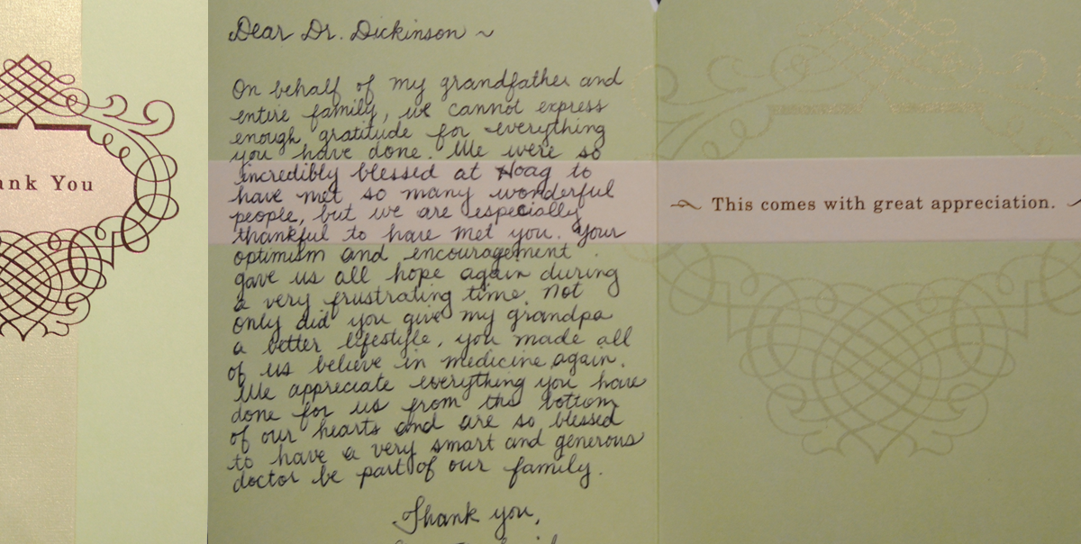Testimonials: Thank You Notes from Family Members