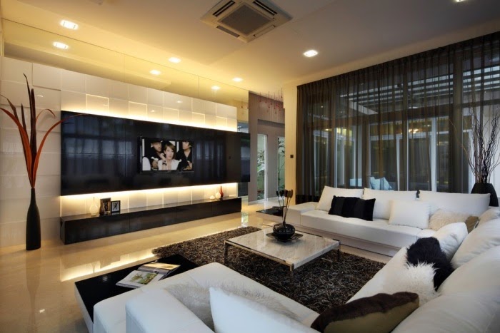 How to decorate a living room with modern wall units