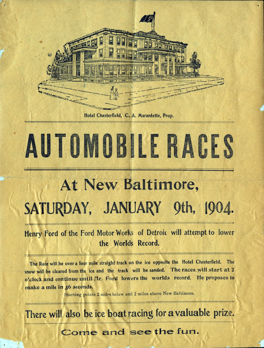 New Baltimore, Michigan's Historic Locations Henry Ford breaks land speed record (1904)