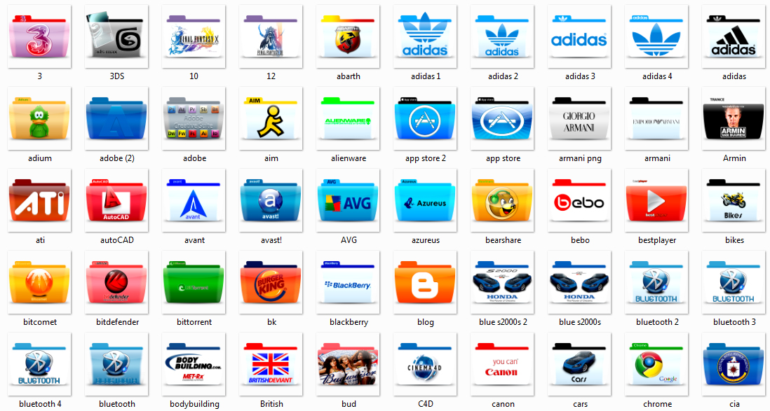 Pack com 290 icones de pastas GamerFas