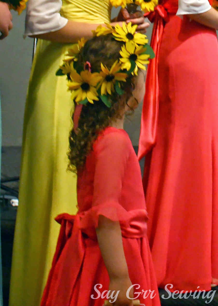 Say Grr Sewing Sunflower Wedding Flower Girl Dress